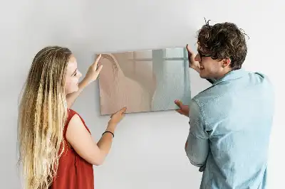 Beschrijfbaar glazen magneetbord met abstract golfdesign