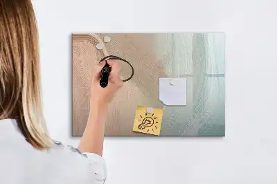 Beschrijfbaar glazen magneetbord met abstract golfdesign