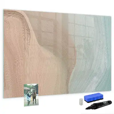Beschrijfbaar glazen magneetbord met abstract golfdesign