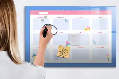 Magnetisch glazen maandplanner schrijfbord voor notities en foto's