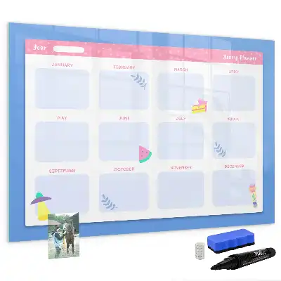 Magnetisch glazen maandplanner schrijfbord voor notities en foto's