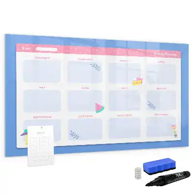 Magnetisch glazen maandplanner schrijfbord voor notities en foto's