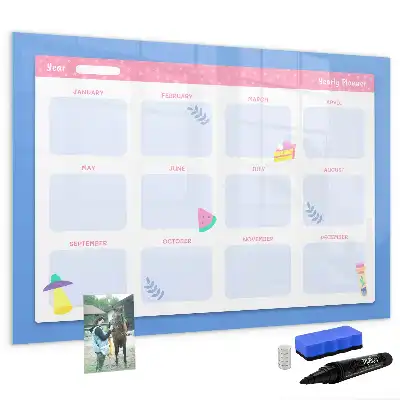 Magnetisch glazen maandplanner schrijfbord voor notities en foto's
