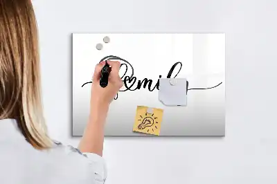 Beschrijfbaar glazen magneetbord met familie tekst design