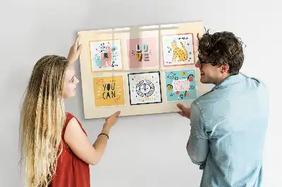 Magnetisch glazen schrijfbord met motiverende teksten voor notities en foto's