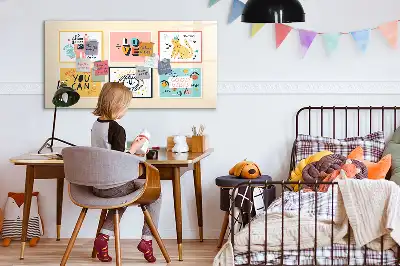 Magnetisch glazen schrijfbord met motiverende teksten voor notities en foto's