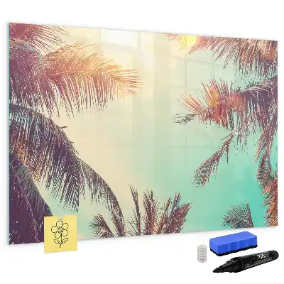 Magnetisch glazen schrijfbord met tropische palmen