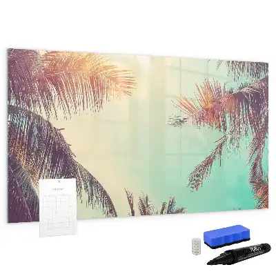 Magnetisch glazen schrijfbord met tropische palmen