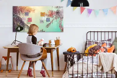 Magnetisch glazen schrijfbord met tropische palmen
