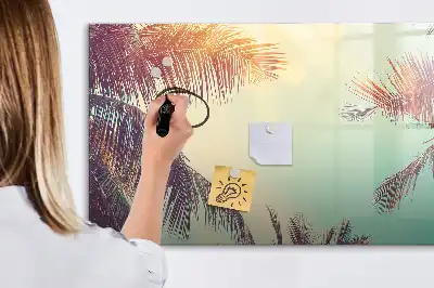 Magnetisch glazen schrijfbord met tropische palmen