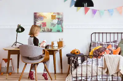 Magnetisch glazen schrijfbord met tropische palmen