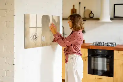 Beschrijfbaar glazen magneetbord met design