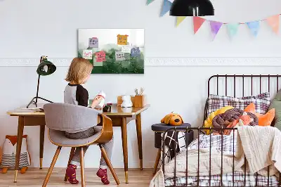 Beschrijfbaar glazen magneetbord met abstract bladontwerp