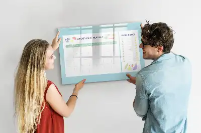Magnetisch glazen memobord voor maaltijdplanning geschikt voor notities en foto's