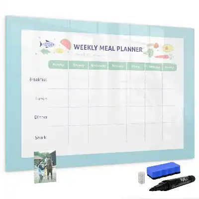 Glazen maaltijdplanner beschrijfbaar magneetbord met design