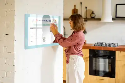 Glazen maaltijdplanner beschrijfbaar magneetbord met design