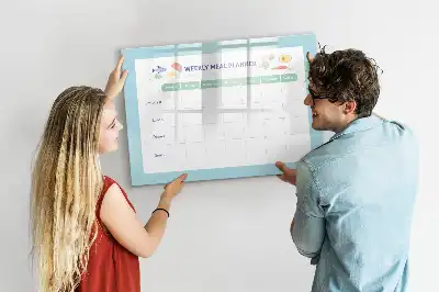 Glazen maaltijdplanner beschrijfbaar magneetbord met design