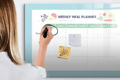 Glazen maaltijdplanner beschrijfbaar magneetbord met design