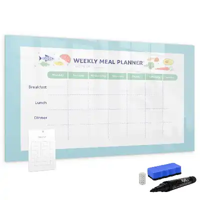 Glazen maaltijdplanner beschrijfbaar magneetbord met design