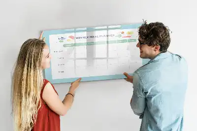 Glazen maaltijdplanner beschrijfbaar magneetbord met design