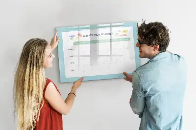 Glazen maaltijdplanner beschrijfbaar magneetbord met design