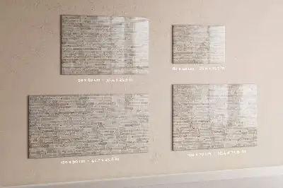 Magnetisch glazen schrijfbord voor notities en foto's met print van een bakstenen muur
