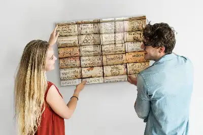Glazen magneetbord beschrijfbaar met design wijnkurken