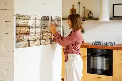 Glazen magneetbord beschrijfbaar met design wijnkurken