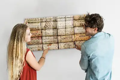 Glazen magneetbord beschrijfbaar met design wijnkurken