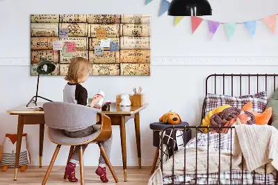 Glazen magneetbord beschrijfbaar met design wijnkurken