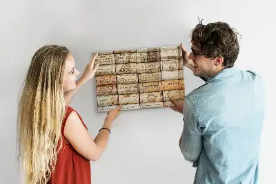 Glazen magneetbord beschrijfbaar met design wijnkurken
