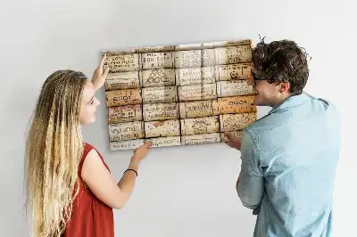 Glazen magneetbord beschrijfbaar met design wijnkurken