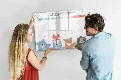 Magnetisch glazen memobord voor weekplanning