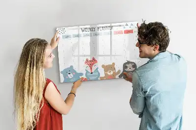 Magnetisch glazen memobord voor weekplanning