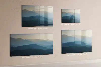 Beschrijfbaar glazen magneetbord met abstract landschapsontwerp