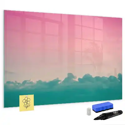 Magnetisch glazen schrijfbord voor notities en foto's in de kleur geleidelijke lucht