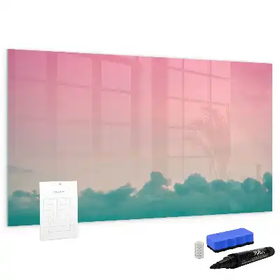 Magnetisch glazen schrijfbord voor notities en foto's in de kleur geleidelijke lucht