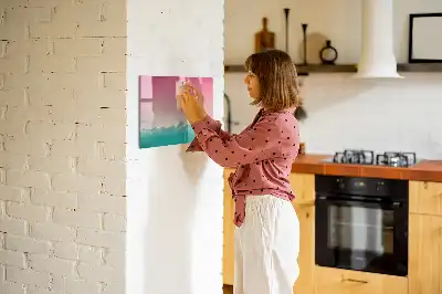 Magnetisch glazen schrijfbord voor notities en foto's in de kleur geleidelijke lucht