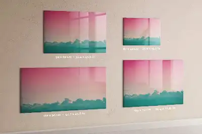 Magnetisch glazen schrijfbord voor notities en foto's in de kleur geleidelijke lucht