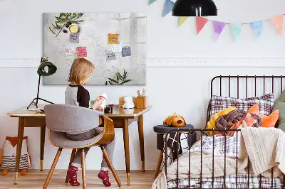 Beschrijfbaar glazen magneetbord met minimalistisch olijfontwerp
