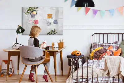 Beschrijfbaar glazen magneetbord met minimalistisch olijfontwerp
