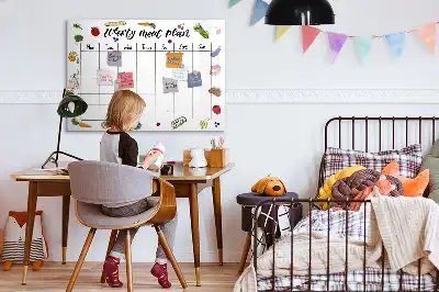 Beschrijfbaar glazen magneetbord weekplanner voor maaltijden