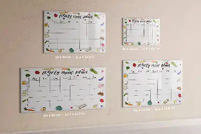 Beschrijfbaar glazen magneetbord weekplanner voor maaltijden