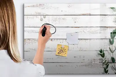 Glazen magneetbord met design beschrijfbaar met houten planken