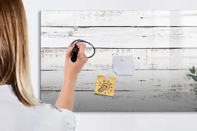 Glazen magneetbord met design beschrijfbaar met houten planken