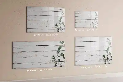 Glazen magneetbord met design beschrijfbaar met houten planken