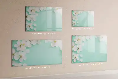 Magnetisch glazen schrijfbord voor notities en foto's drijvende madeliefjes