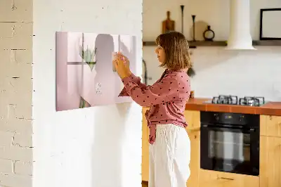 Magnetisch glazen schrijfbord Boeket bloemen voor notities en foto's