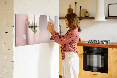Magnetisch glazen schrijfbord Boeket bloemen voor notities en foto's