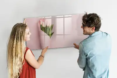Magnetisch glazen schrijfbord Boeket bloemen voor notities en foto's